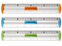 Linijka aluminiowa Tetis, 20 cm, z uchwytem