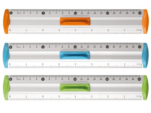 Linijka aluminiowa Tetis, 20 cm, z uchwytem