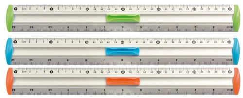 Linijka aluminiowa Tetis, 30 cm, z uchwytem