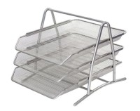 Półka na dokumenty Tres, druciana, 3 sztuki, srebrna