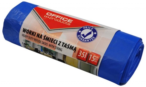Worki na śmieci 35l/15sztuk z taśmą Office