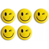  Magnesy do tablic Tetis 35mm 5 sztuk buźki żółte