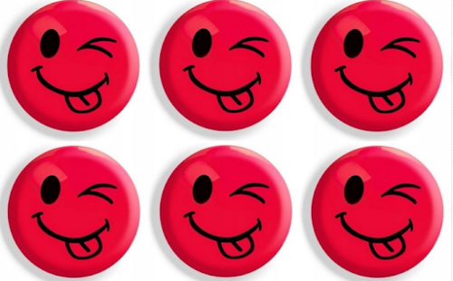 Magnesy do tablic Tetis 30mm 6 sztuk buźki czerwone