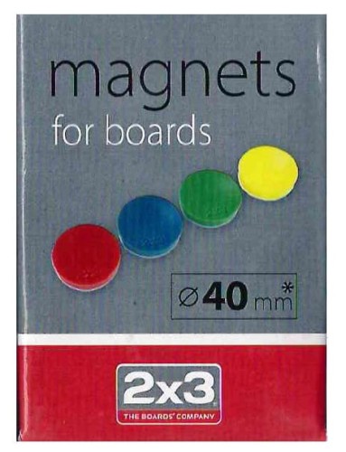 Magnesy do tablic 2x3, 40mm, 10 sztuk, miks kolorów