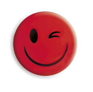 Magnesy do tablic Tetis, 40mm, 4 sztuki, buźki, czerwone