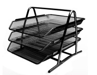 Półka na dokumenty Tres, druciana, 3 sztuki, czarna