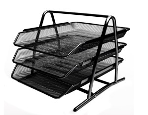 Półka na dokumenty Tres, druciana, 3 sztuki, czarna