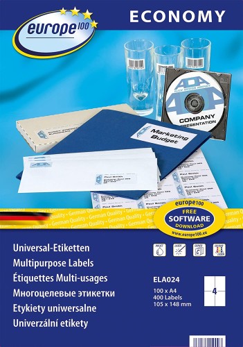Etykieta samoprzylepna Avery,  A-4, 105x148,5mm,100 arkuszy (4)