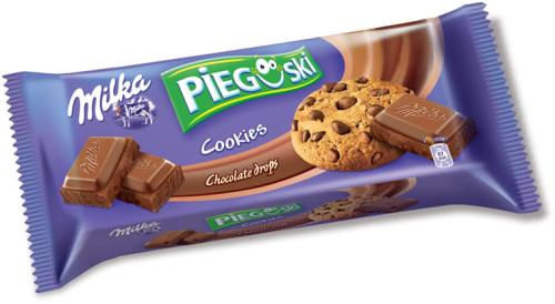 Ciastka Pieguski Milka z kawałkami czekolady mlecznej, 135g