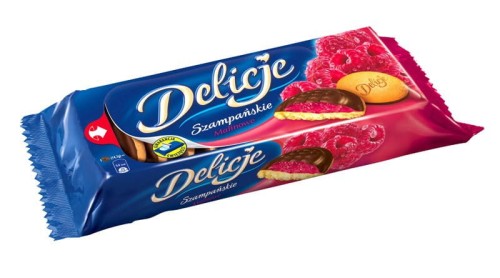 Ciastka Delicje Szampańskie malinowe, 147g