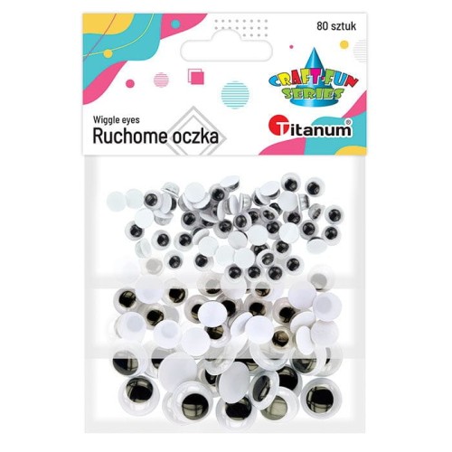 Oczka ruchome Titanum Craft-Fun Series, 5,8,15 mm, 80 sztuk